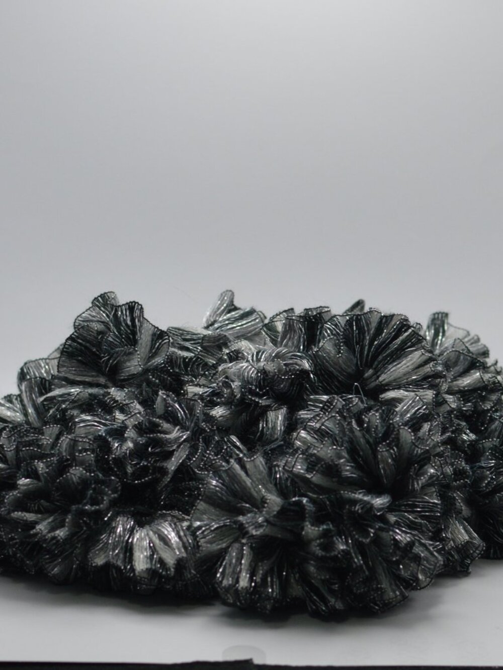Homemade Black and Grey Glitter Ruffle Scarf